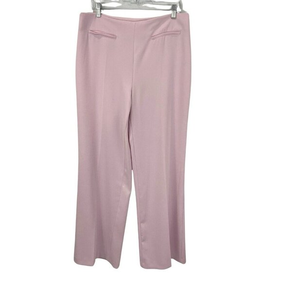 Zara Women's Full Length Flared Pants Size XL Pink High Rise Trousers - Picture 1 of 13